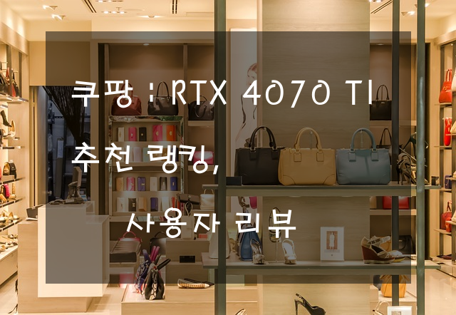 RTX 4070 TI 추천 랭킹, 사용자 리뷰