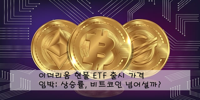 이더리움 현물 ETF 출시 임박: 가격 상승률, 비트코인 넘어설까?