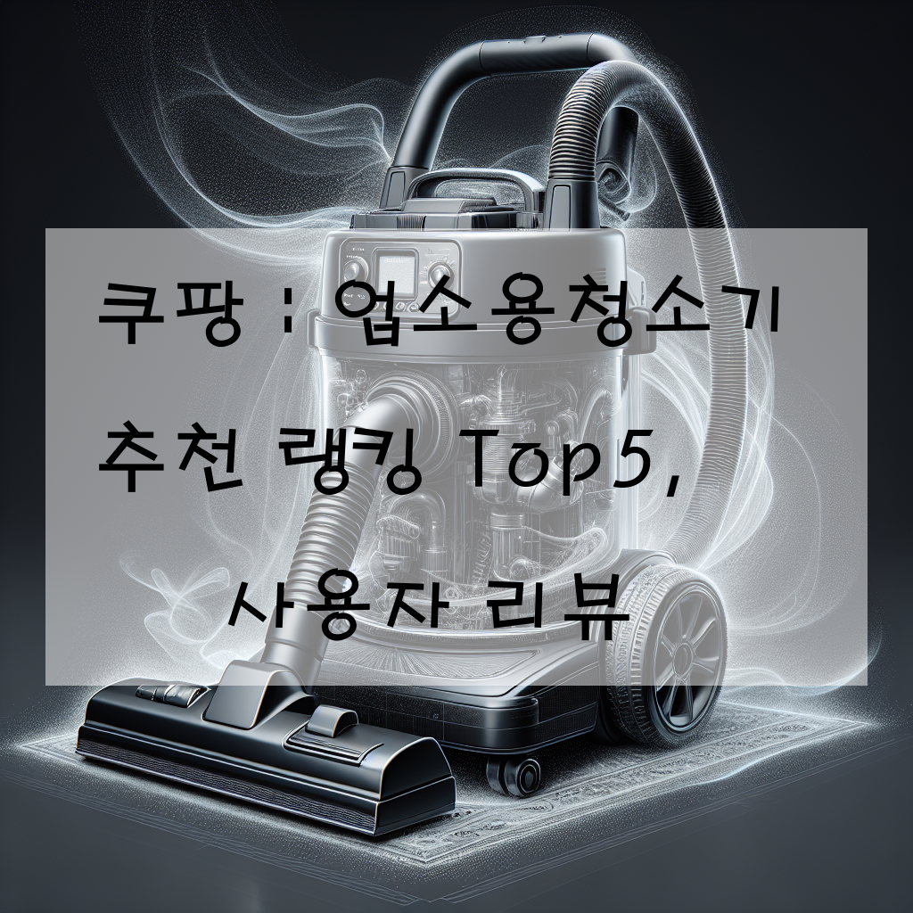 쿠팡 : 업소용청소기 추천 랭킹 Top5, 사용자 리뷰