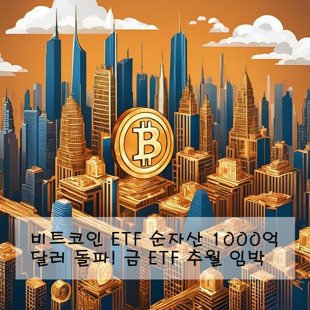 비트코인 ETF 순자산 1000억 달러 돌파! 금 ETF 추월 임박