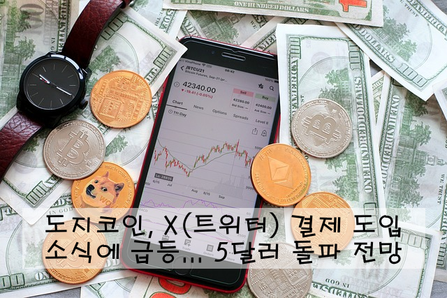 도지코인, X(트위터) 결제 도입 소식에 급등... 5달러 돌파 전망