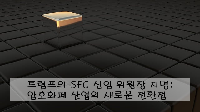 트럼프의 SEC 신임 위원장 지명: 암호화폐 산업의 새로운 전환점