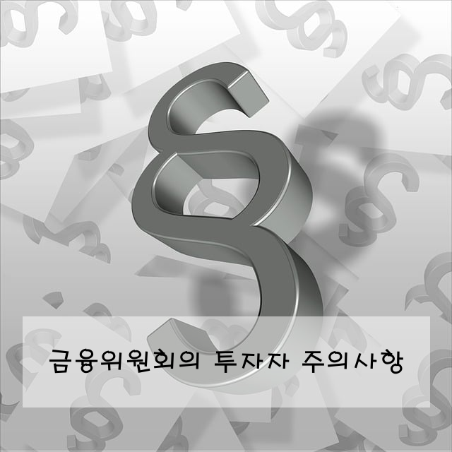 금융위원회의 투자자 주의사항