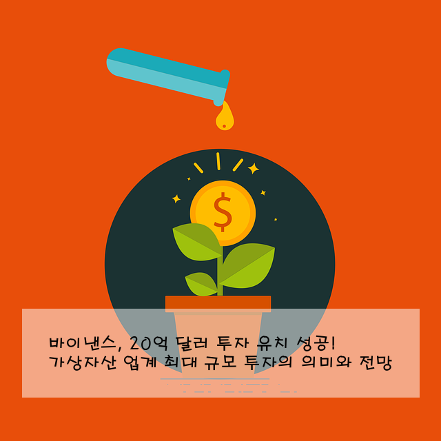 바이낸스, 20억 달러 투자 유치 성공! 가상자산 업계 최대 규모 투자의 의미와 전망