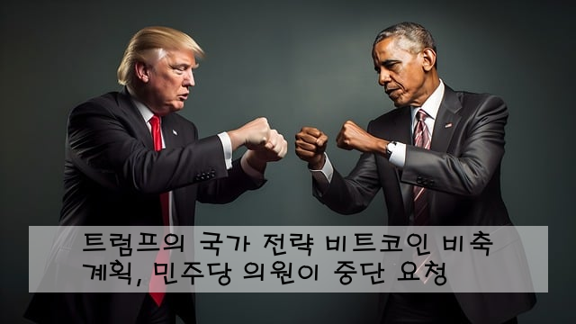트럼프의 국가 전략 비트코인 비축 계획, 민주당 의원이 중단 요청