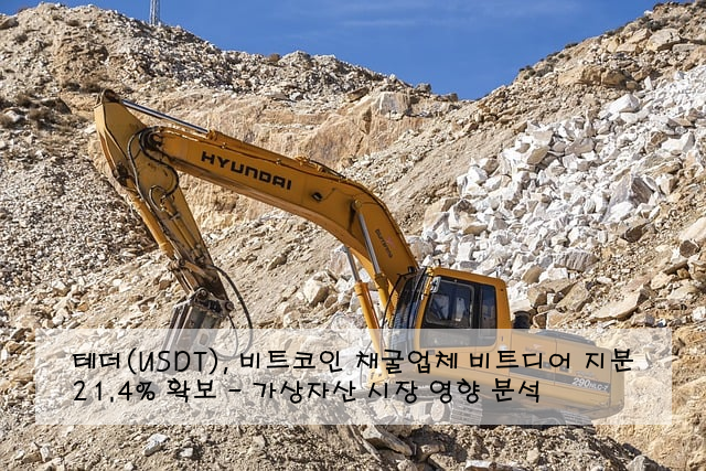 테더(USDT), 비트코인 채굴업체 비트디어 지분 21.4% 확보 - 가상자산 시장 영향 분석