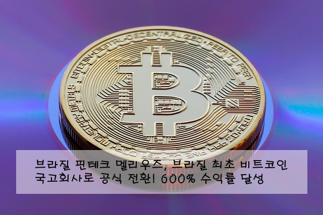 브라질 핀테크 멜리우즈, 브라질 최초 비트코인 국고회사로 공식 전환! 600% 수익률 달성