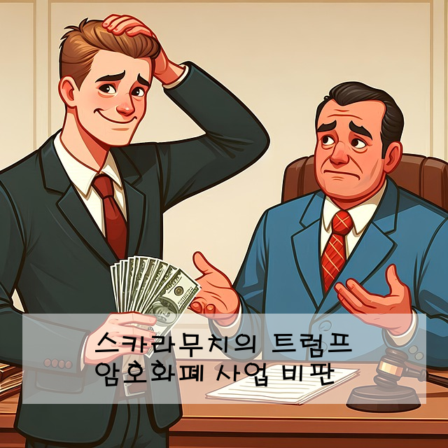 스카라무치의 트럼프 암호화폐 사업 비판