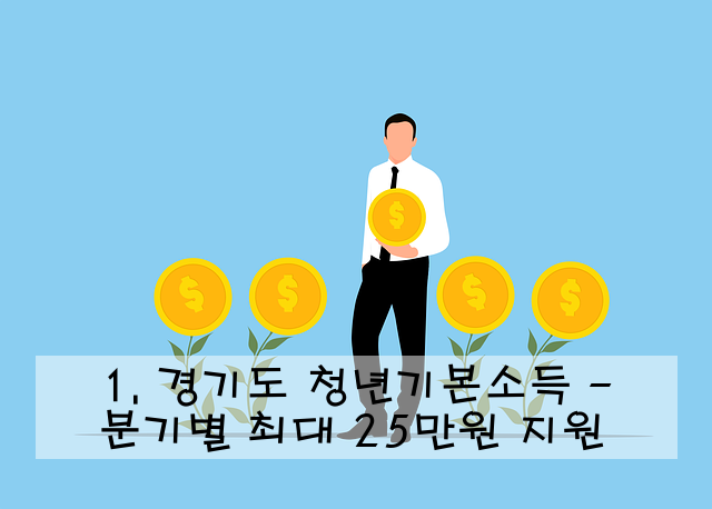 1. 경기도 청년기본소득 - 분기별 최대 25만원 지원
