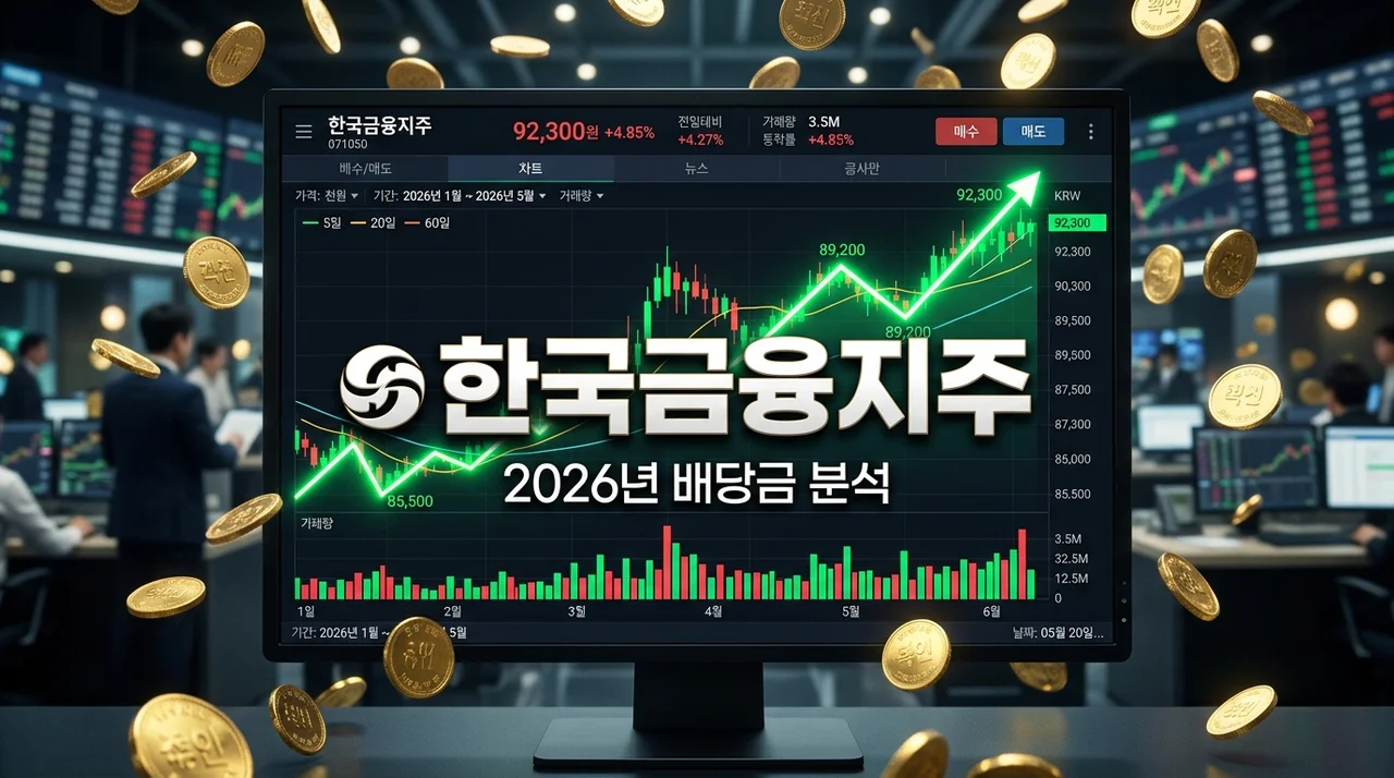 한국금융지주 주가 전망 및 2026년 배당금 8,690원 확정 투자 가이드