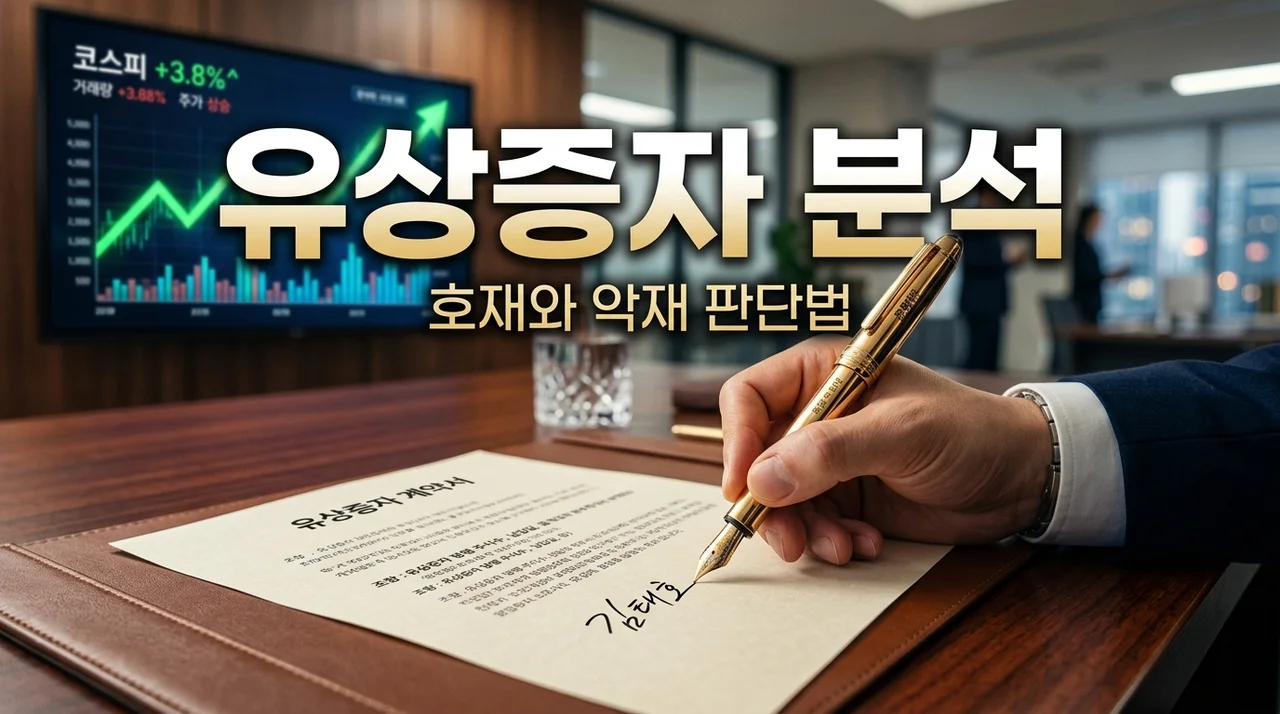 제3자배정유상증자 호재일까 악재일까? 판단 기준과 주가 영향 완벽 정리