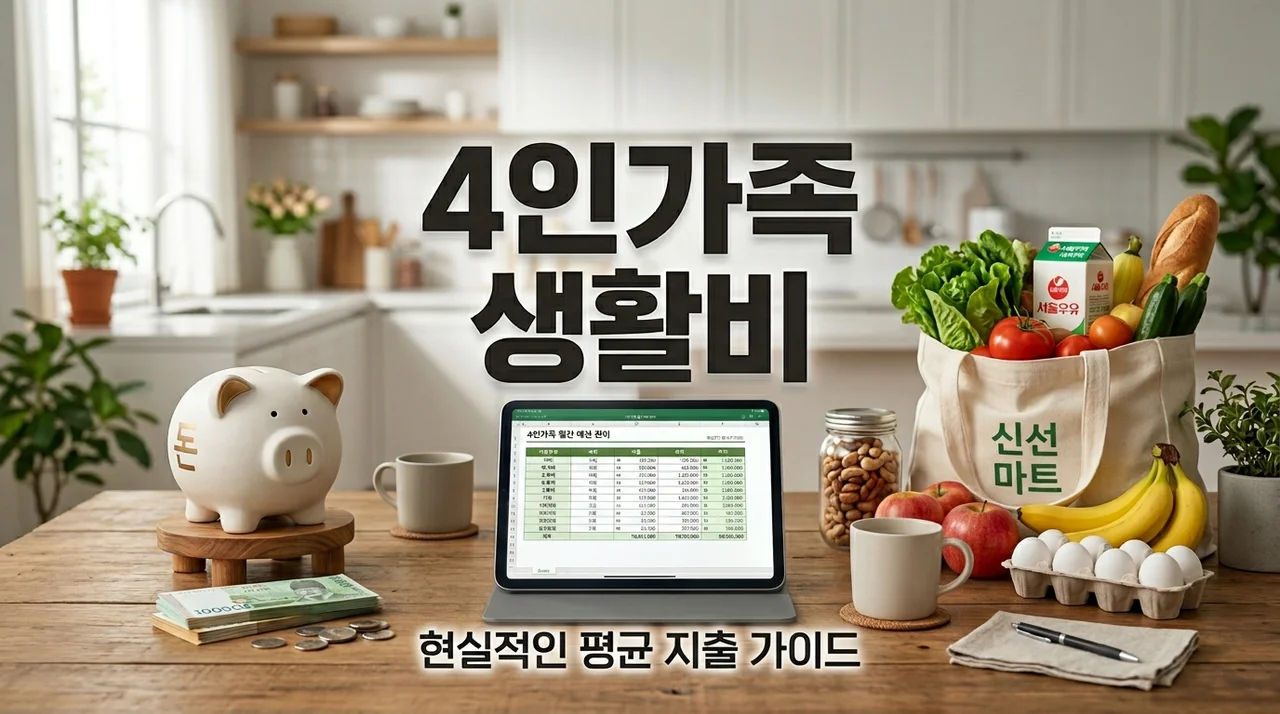 4인가족 한달 생활비 현실 평균은 얼마? 식비·교육비 절약 가이드