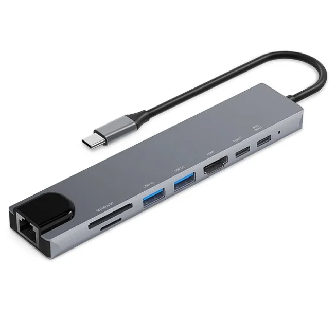 홈플래닛 8포트 USB3.0 유선랜 멀티허브 DEX미러링 HUB8C-Y