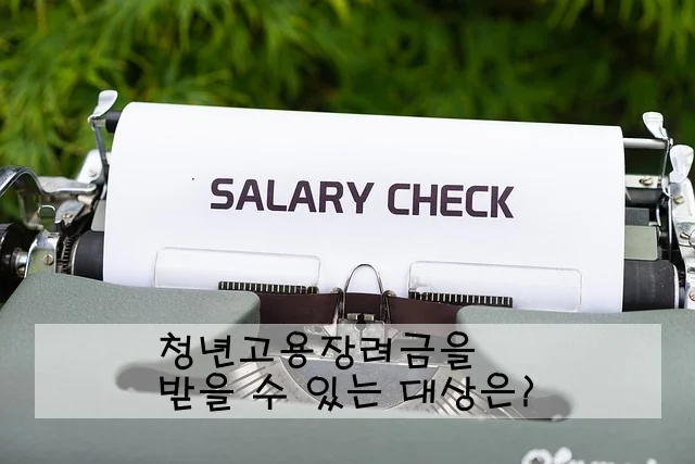 청년고용장려금을 받을 수 있는 대상은?