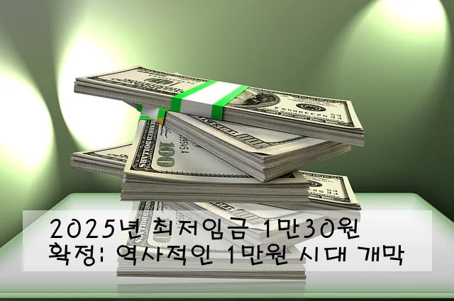 2025년 최저임금 1만30원 확정: 역사적인 1만원 시대 개막