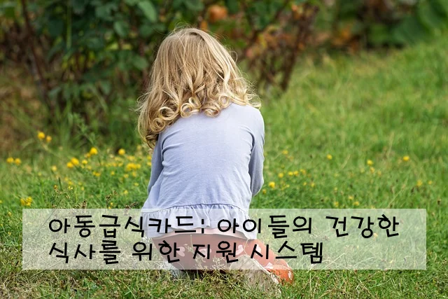아동급식카드: 아이들의 건강한 식사를 위한 지원 시스템