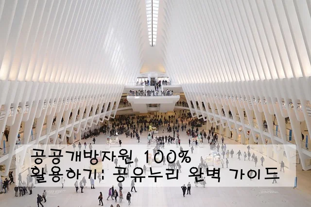 공공개방자원 100% 활용하기: 공유누리 완벽 가이드