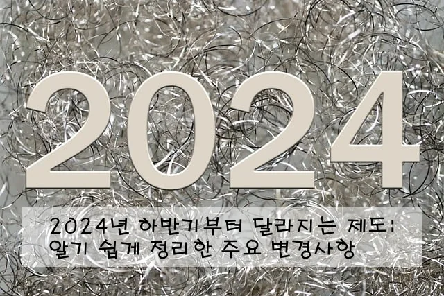 2024년 하반기부터 달라지는 제도: 알기 쉽게 정리한 주요 변경사항