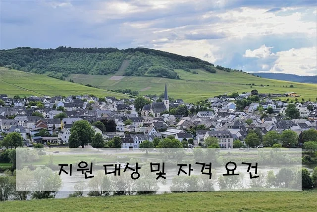 지원 대상 및 자격 요건