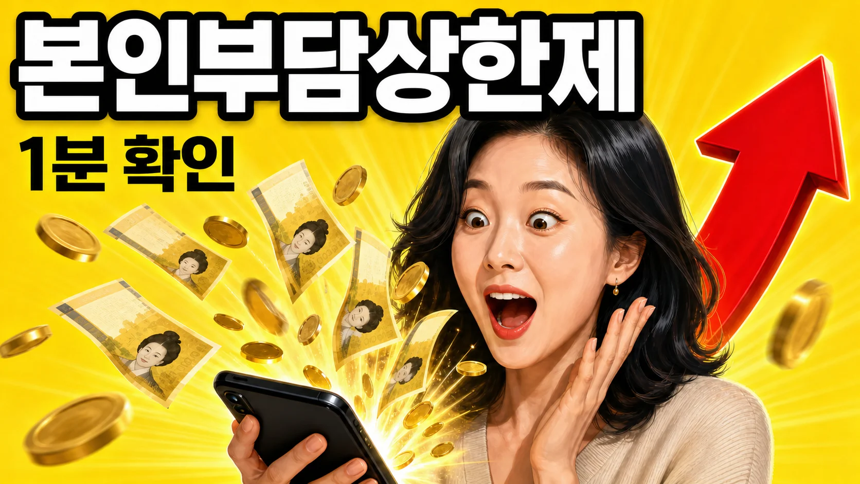 병원 진료비 영수증과 건강보험 본인부담상한제 환급을 상징하는 이미지