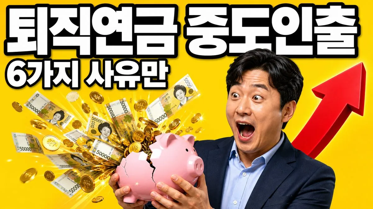 퇴직연금 중도인출 6가지 법정 사유를 설명하는 대표 이미지