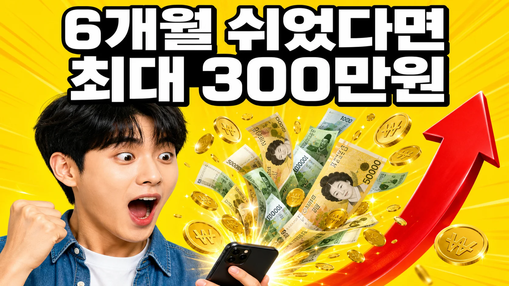 청년도전지원사업 참여수당 최대 300만원을 안내하는 썸네일 이미지