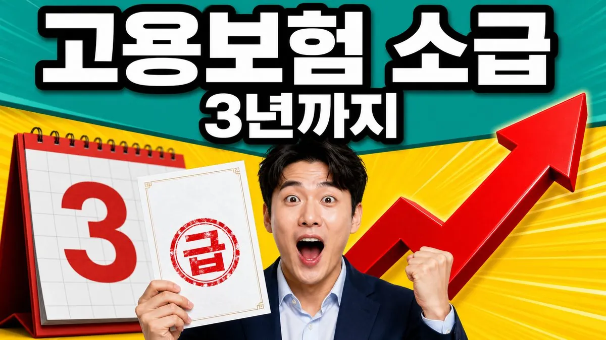고용보험 피보험자격 확인청구로 3년까지 소급 가입할 수 있다는 내용을 표현한 썸네일 이미지