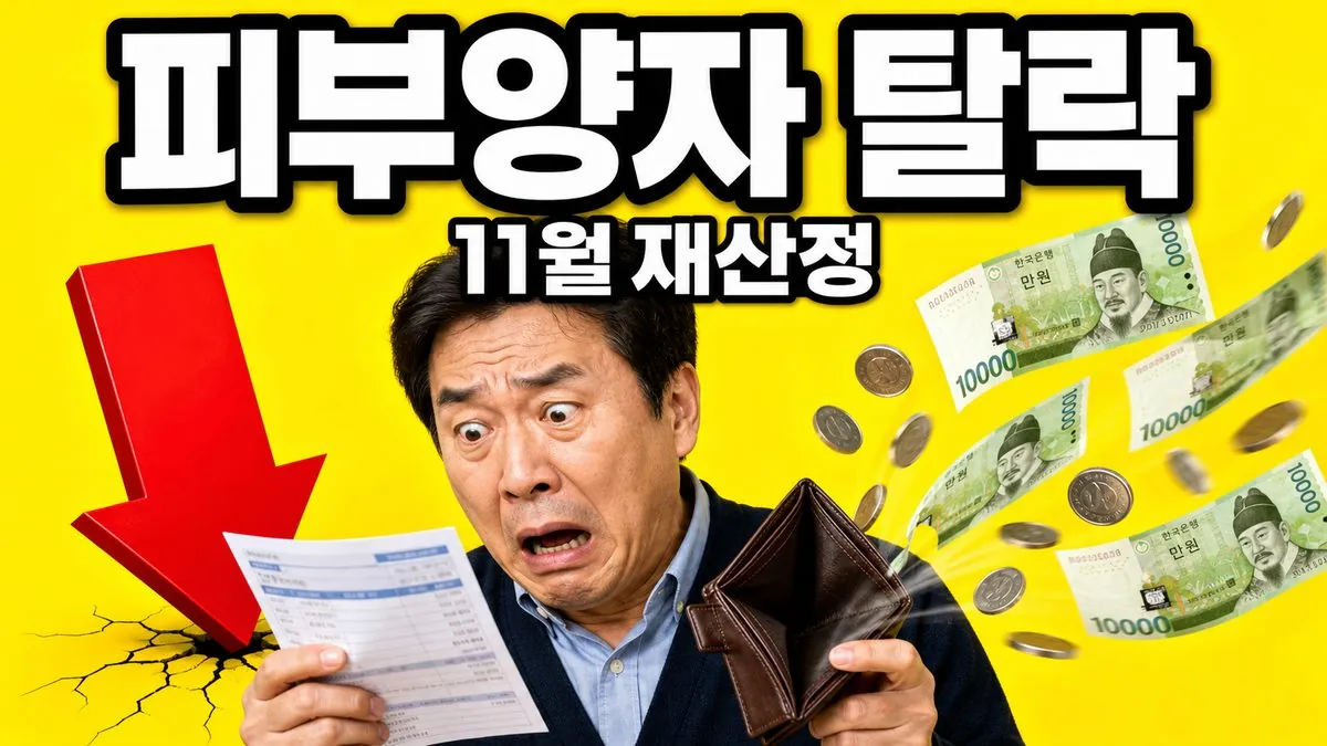 건강보험 피부양자 자격 상실과 11월 자격 재산정을 표현한 이미지