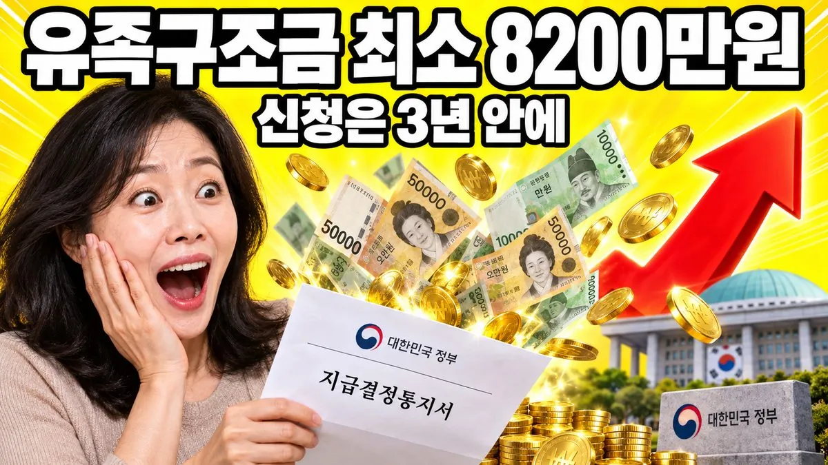 범죄피해구조금 유족구조금 최소 8,200만원과 신청 기한 3년을 알리는 썸네일 이미지