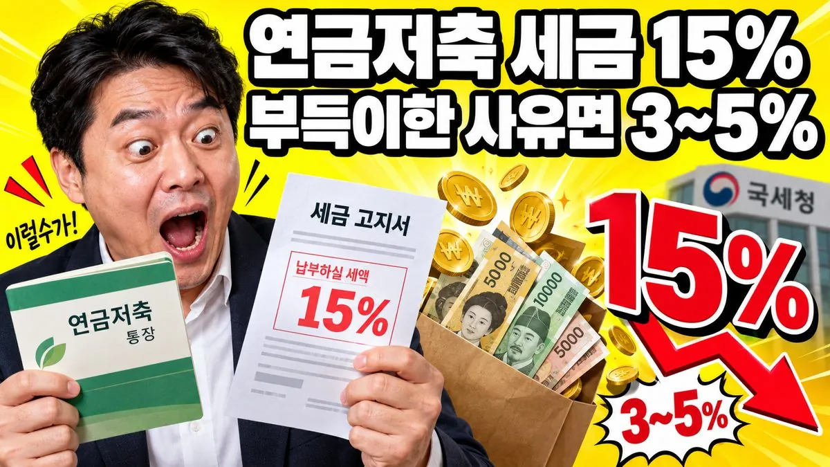 연금저축 중도해지 세금과 부득이한 사유 인출 저율과세를 비교해 보여주는 대표 이미지