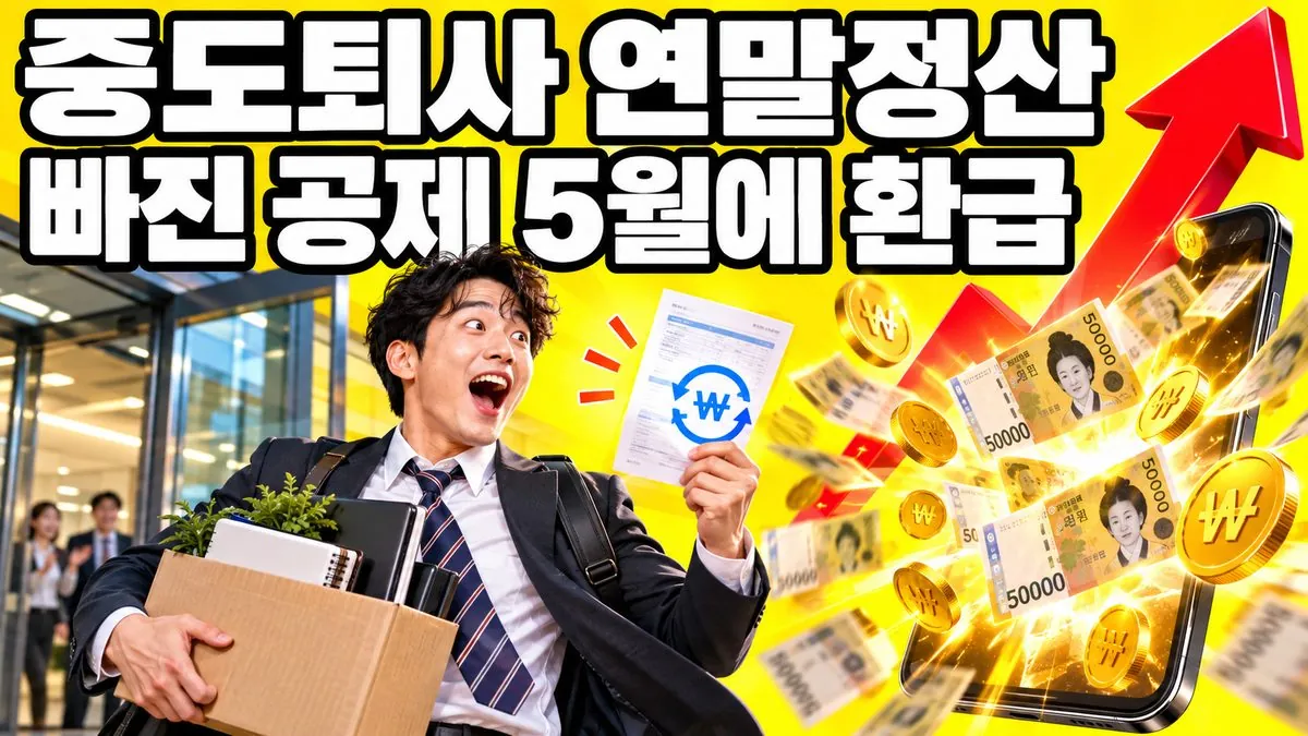 중도퇴사 후 연말정산에서 빠진 공제를 5월 종합소득세 신고로 환급받는 것을 표현한 썸네일