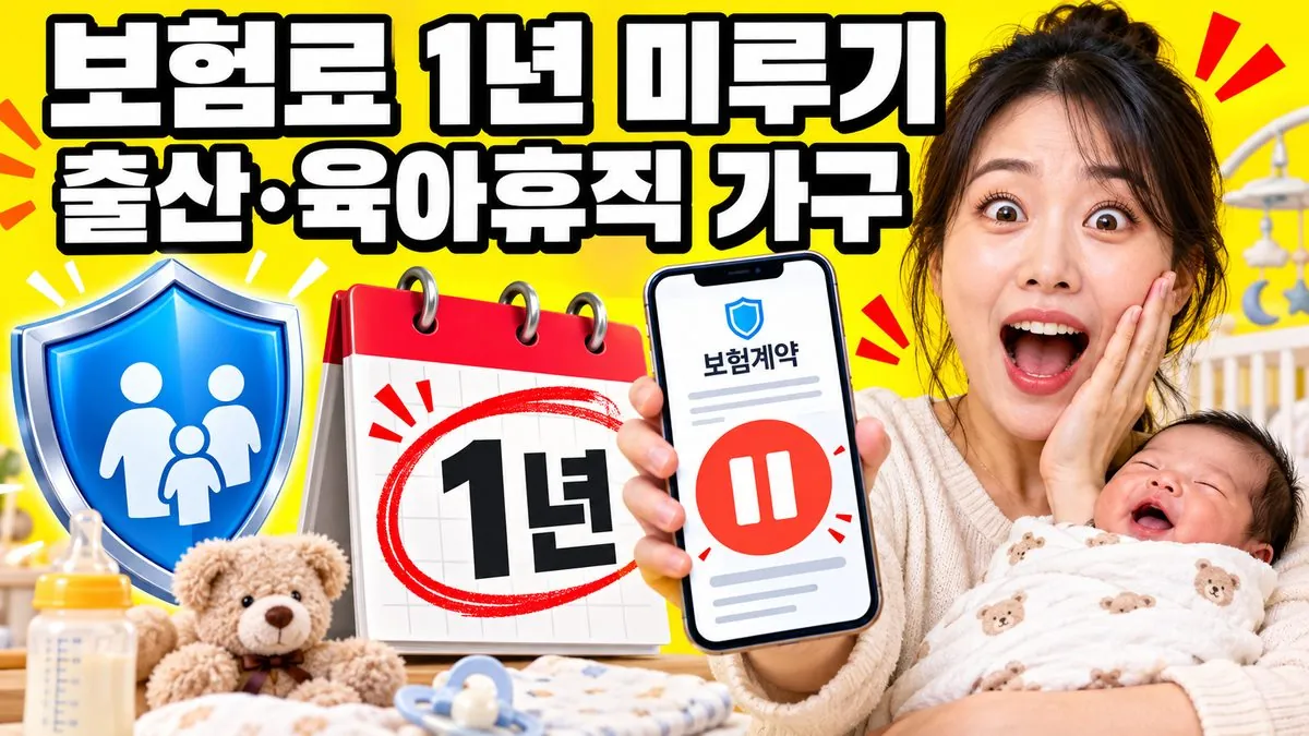 출산·육아휴직 가구가 보험료 납입유예를 신청하는 모습을 표현한 썸네일